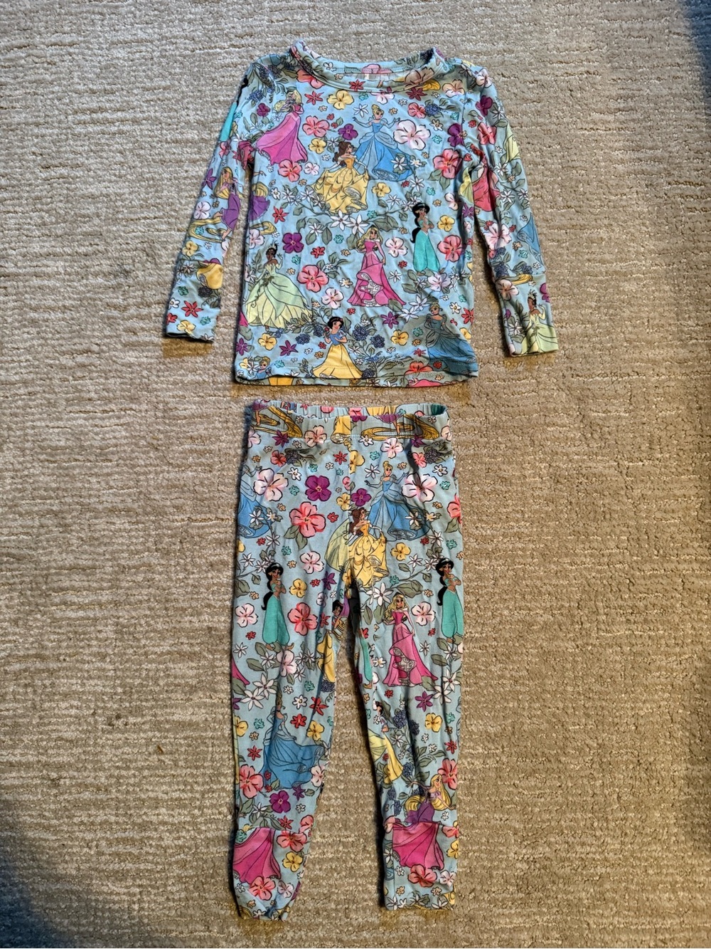 Posh peanut bamboo Disney princess print pj set